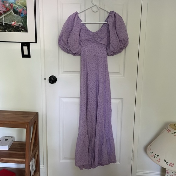 English Factory Floral Print Back Bow Puff Sleeve Dress - Picture 8 of 13